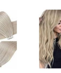 Virgin blonde tape in hair extensions