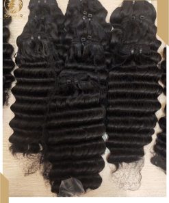 Wavy remy hair extension sew in