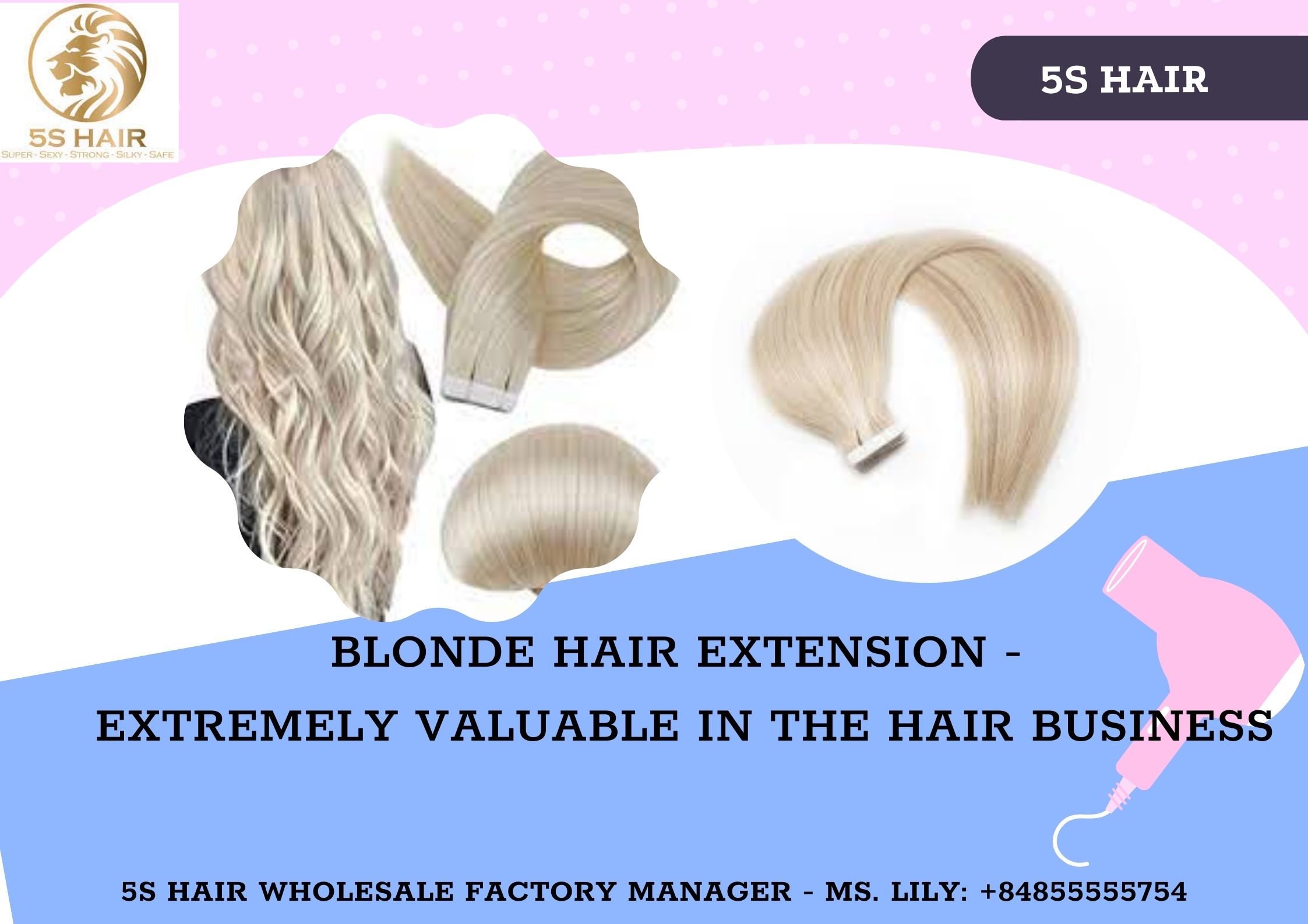 Blonde hair extension - extremely valuable in the hair business