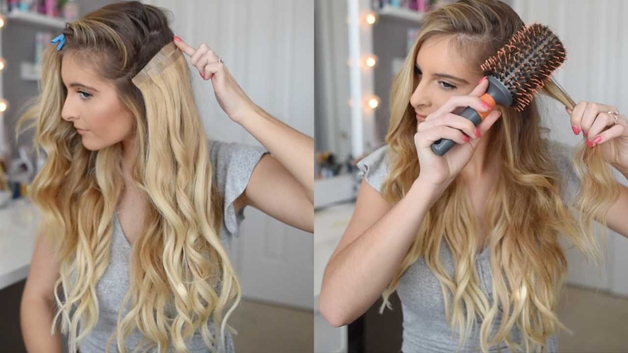 Tape in hair outlet extensions styles