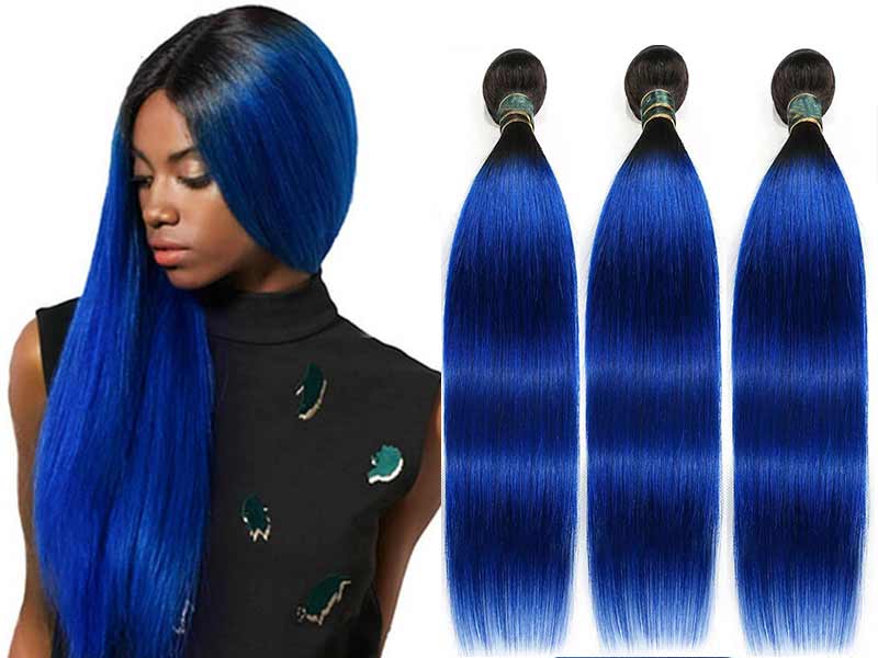 Black and blue hair extensions - the hot trend hair color for girls