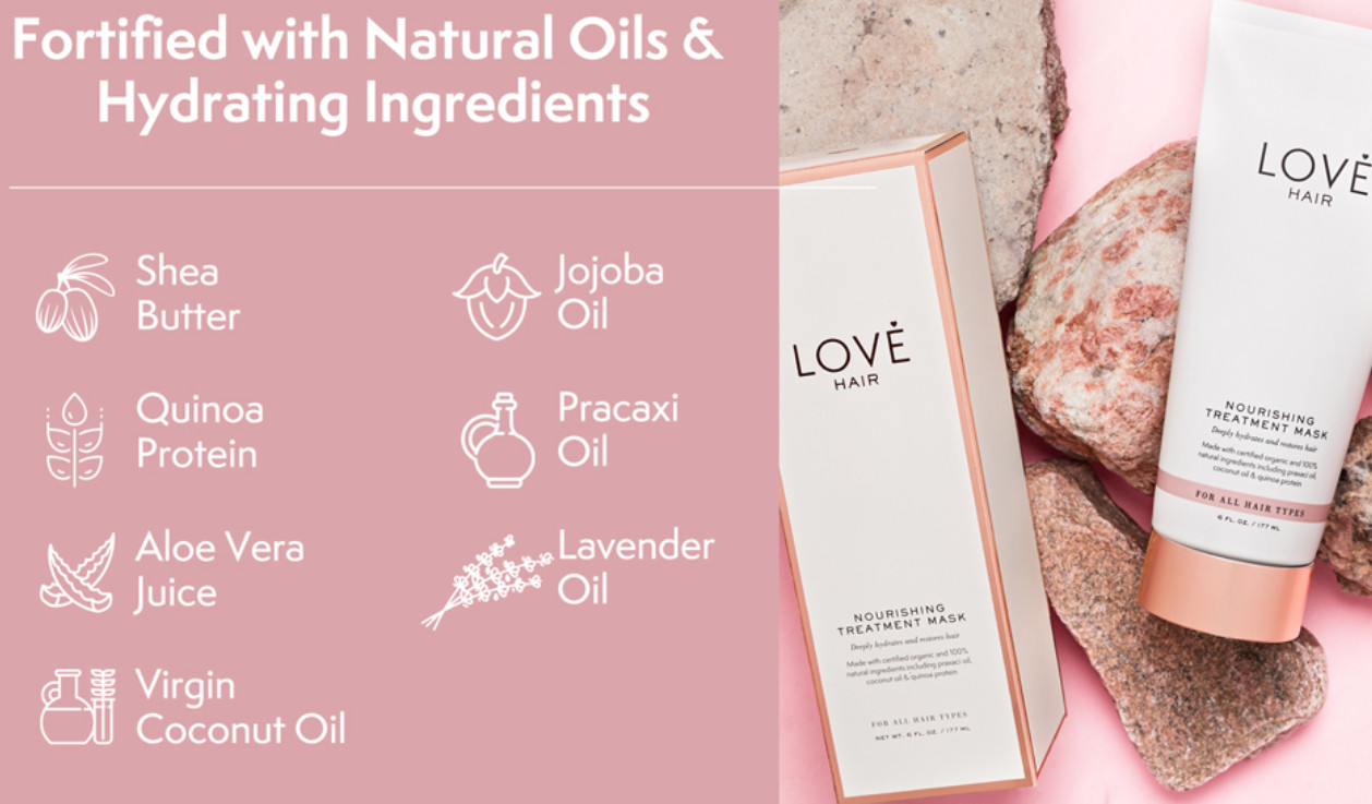Love hair nourishing treatment – natural oils and hydrating ingredients