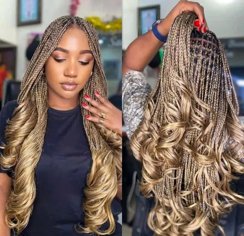 Layered French Curl Braids