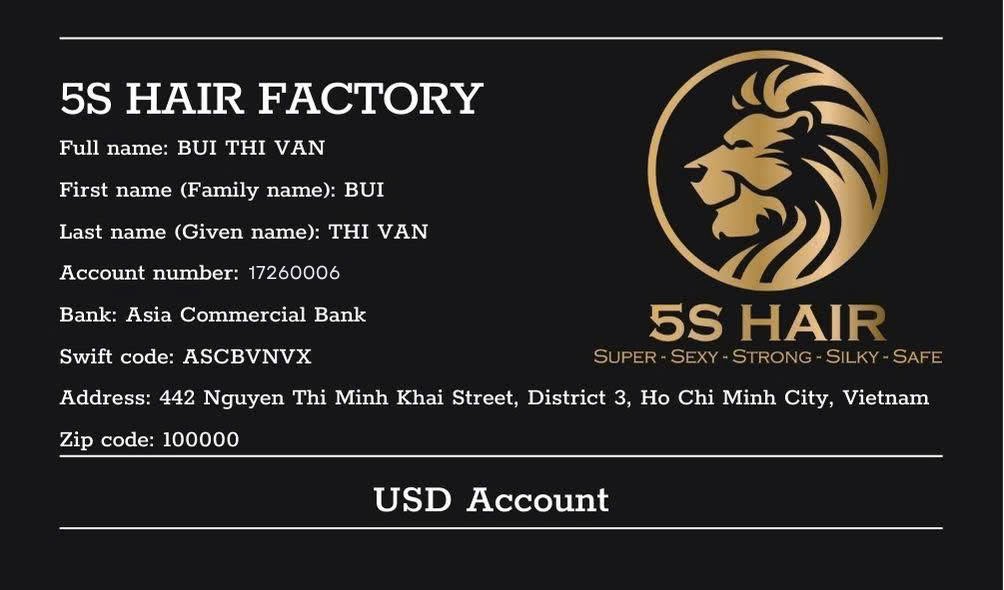 Payment method: USD Account